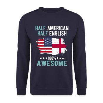 Half American Half English - Unisex Sweatshirt - navy - Front - Alina (178cm) & Michal (187cm)