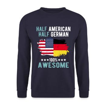 Moitié américain moitié allemand - Sweat-shirt Unisexe - marine - Devant - Alina (178cm) & Michal (187cm)