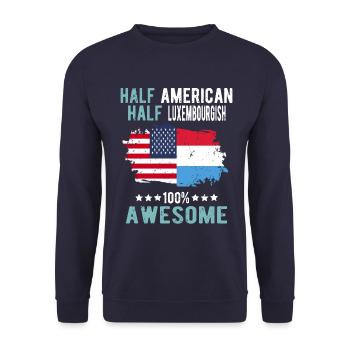 Moitié Américain Moitié Luxembourgeois - Sweat-shirt Unisexe - marine - Devant - Alina (178cm) & Michal (187cm)