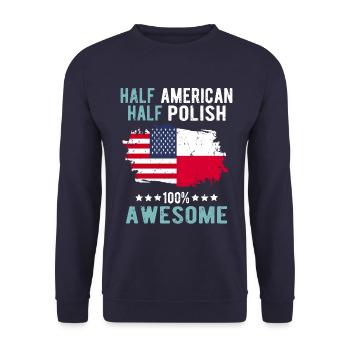 Half American Half Singaporean - Unisex Sweatshirt - navy - Front - Alina (178cm) & Michal (187cm)