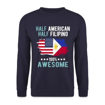 Moitié américain moitié philippin - Sweat-shirt Unisexe - marine - Devant - Alina (178cm) & Michal (187cm)