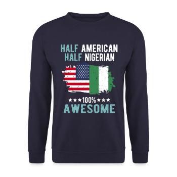 Half American Half Nigerian - Unisex Sweatshirt - navy - Front - Alina (178cm) & Michal (187cm)