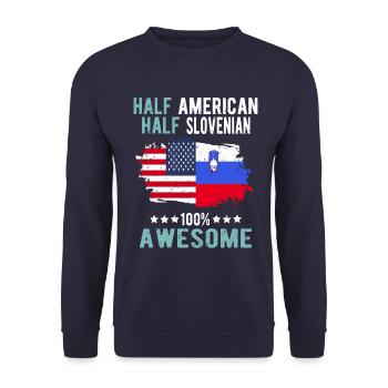 Moitié américain moitié slovène - Sweat-shirt Unisexe - marine - Devant - Alina (178cm) & Michal (187cm)