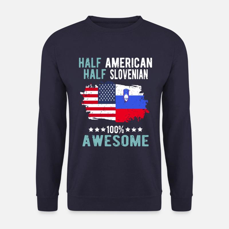 Half American Half Slovenian - Unisex Sweatshirt - navy