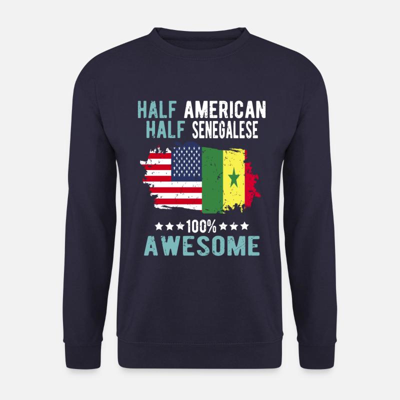 Half American Half Senegalese - Unisex Sweatshirt - navy