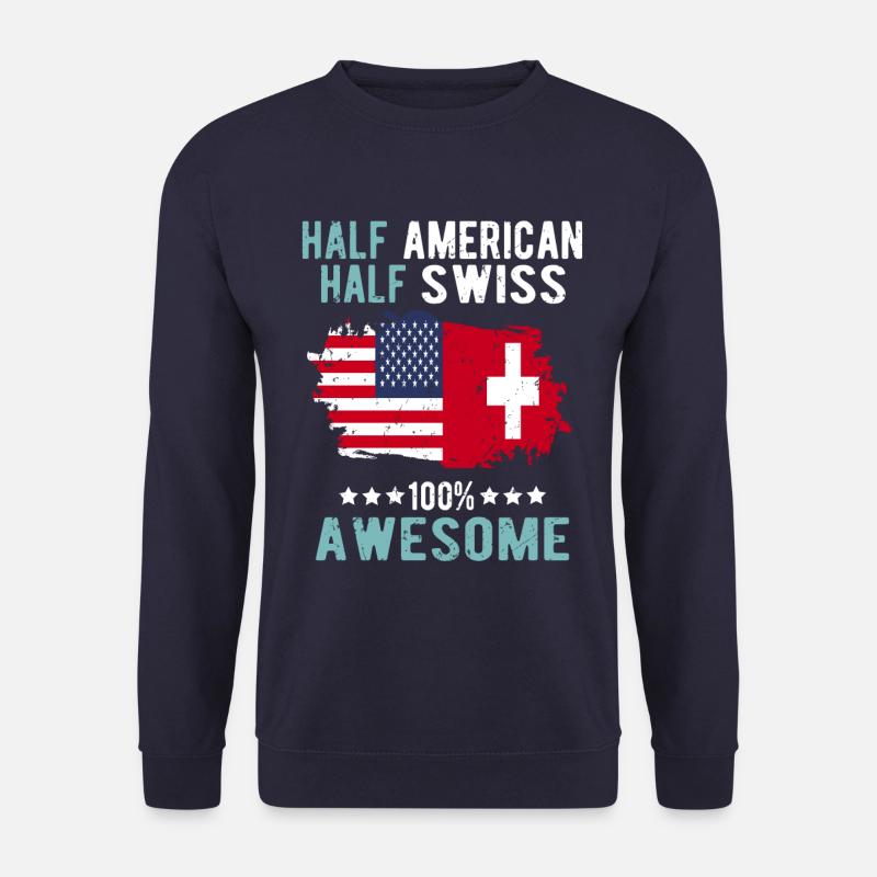 Moitié Américain Moitié Suisse - Sweat-shirt Unisexe - marine