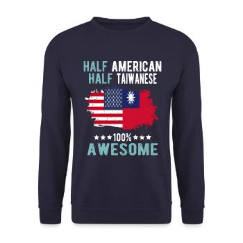 Half American Half Taiwanese - Unisex Sweatshirt - navy - Front - Alina (178cm) & Michal (187cm)