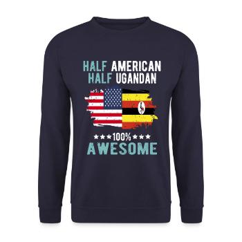 Half American Half Ugandan - Unisex Sweatshirt - navy - Front - Alina (178cm) & Michal (187cm)