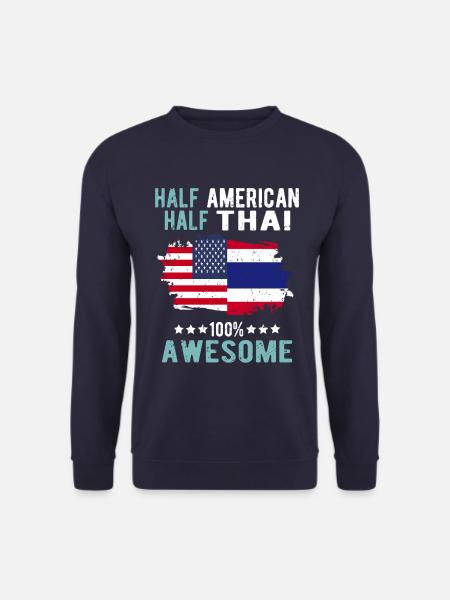 Mi-Américain Mi-Thaïlandais - Sweat-shirt Unisexe - marine