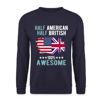 Moitié américain moitié britannique - Sweat-shirt Unisexe - marine - Devant - Alina (178cm) & Michal (187cm)