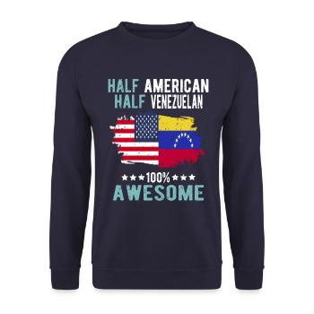 Half American Half Venezuelan - Unisex Sweatshirt - navy - Front - Alina (178cm) & Michal (187cm)