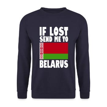 Belarus Flagge Spruch - Unisex Pullover - Navy - Vorne - Alina (178cm) & Michal (187cm)