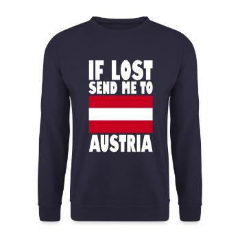 Austria Flag Slogan - Unisex Sweatshirt - navy - Front - Alina (178cm) & Michal (187cm)