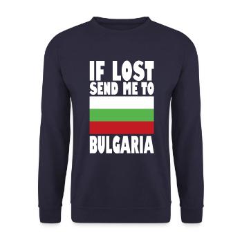 Bulgarien Flagge Spruch - Unisex Pullover - Navy - Vorne - Alina (178cm) & Michal (187cm)