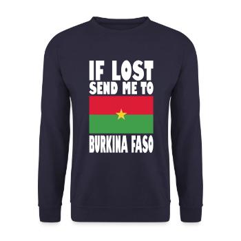 Burkina Faso Flag Slogan - Unisex Sweatshirt - navy - Front - Alina (178cm) & Michal (187cm)