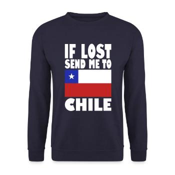 Chile Flagge Spruch - Unisex Pullover - Navy - Vorne - Alina (178cm) & Michal (187cm)
