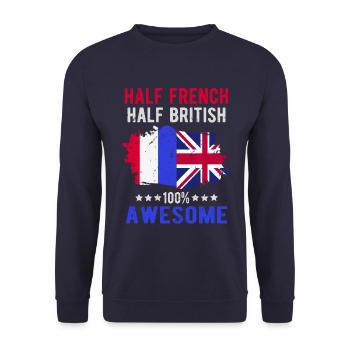 Moitié Français moitié britannique - Sweat-shirt Unisexe - marine - Devant - Alina (178cm) & Michal (187cm)