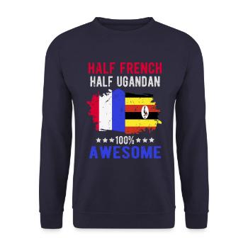 Half French Half Ugandan - Unisex Sweatshirt - navy - Front - Alina (178cm) & Michal (187cm)