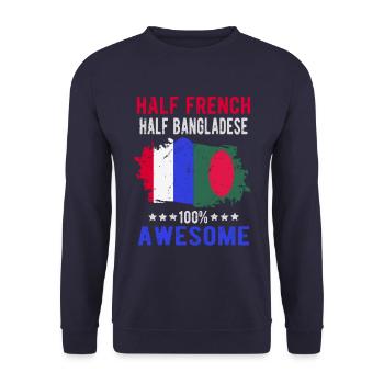 Half French Half Bangladeshi - Unisex Sweatshirt - navy - Front - Alina (178cm) & Michal (187cm)