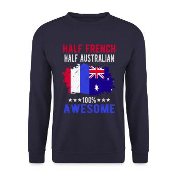 Moitié Français moitié australien - Sweat-shirt Unisexe - marine - Devant - Alina (178cm) & Michal (187cm)