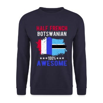 Halb Franzose Halb Batswana - Unisex Pullover - Navy - Vorne - Alina (178cm) & Michal (187cm)