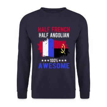 Half French Half Angolier - Unisex Sweatshirt - navy - Front - Alina (178cm) & Michal (187cm)