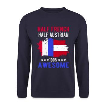 Half French Half Austrian - Unisex Sweatshirt - navy - Front - Alina (178cm) & Michal (187cm)