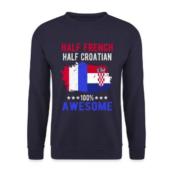 Moitié Français moitié croate - Sweat-shirt Unisexe - marine - Devant - Alina (178cm) & Michal (187cm)