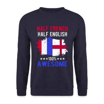 Moitié Français moitié anglais - Sweat-shirt Unisexe - marine - Devant - Alina (178cm) & Michal (187cm)