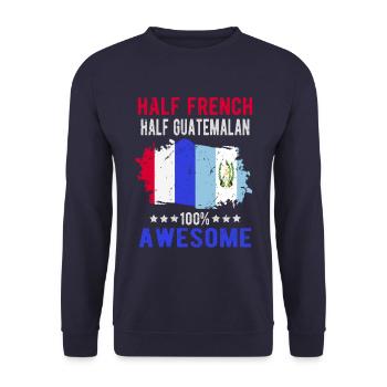 Half French Half Guatemalan - Unisex Sweatshirt - navy - Front - Alina (178cm) & Michal (187cm)