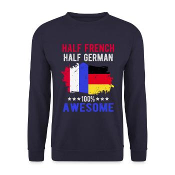 Moitié Français moitié allemand - Sweat-shirt Unisexe - marine - Devant - Alina (178cm) & Michal (187cm)