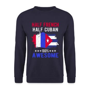Half French Half Cuban - Unisex Sweatshirt - navy - Front - Alina (178cm) & Michal (187cm)