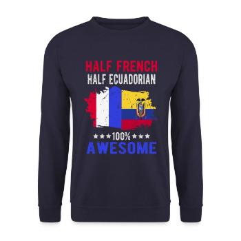 Half French Half Ecuadorian - Unisex Sweatshirt - navy - Front - Alina (178cm) & Michal (187cm)