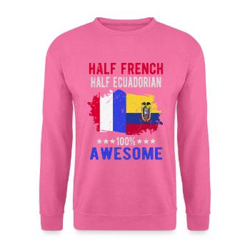 Halb Franzose Halb Ecuadorianer - Unisex Pullover - Pink - Vorne