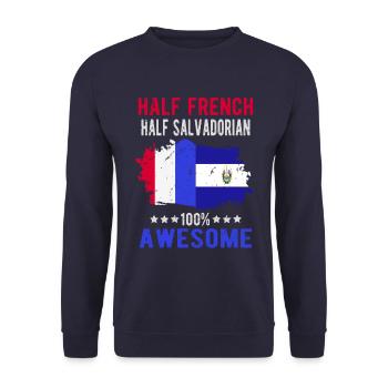 Moitié Français moitié salvadorien - Sweat-shirt Unisexe - marine - Devant - Alina (178cm) & Michal (187cm)