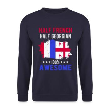 Half French Half Georgian - Unisex Sweatshirt - navy - Front - Alina (178cm) & Michal (187cm)