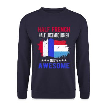 Moitié Français moitié Luxembourgeois - Sweat-shirt Unisexe - marine - Devant - Alina (178cm) & Michal (187cm)