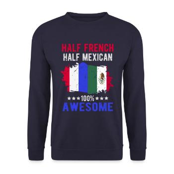 Half French Half Mexican - Unisex Sweatshirt - navy - Front - Alina (178cm) & Michal (187cm)