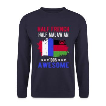 Half French Half Malawi - Unisex Sweatshirt - navy - Front - Alina (178cm) & Michal (187cm)
