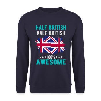 Half British Half British - Unisex Sweatshirt - navy - Front - Alina (178cm) & Michal (187cm)