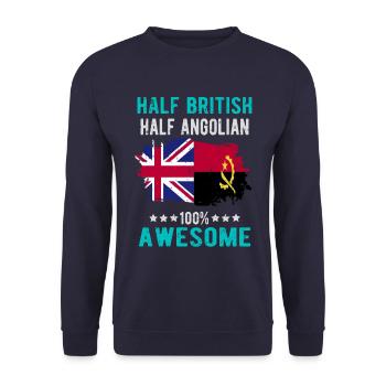 Halb Brite Halb Angolier - Unisex Pullover - Navy - Vorne - Alina (178cm) & Michal (187cm)