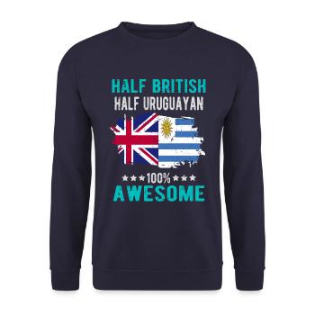 Half British Half Uruguayan - Unisex Sweatshirt - navy - Front - Alina (178cm) & Michal (187cm)