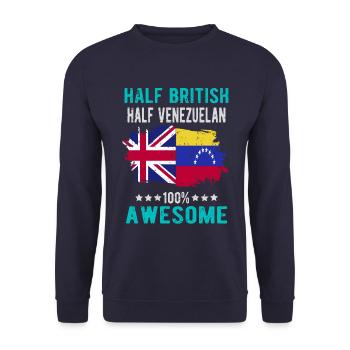 Half British Half Venezuelan - Unisex Sweatshirt - navy - Front - Alina (178cm) & Michal (187cm)