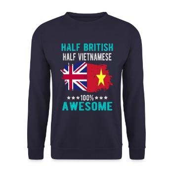 Halb Brite Halb Vietnamese - Unisex Pullover - Navy - Vorne - Alina (178cm) & Michal (187cm)