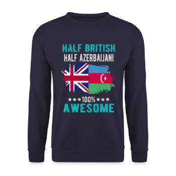 Halb Brite Halb Aserbaidschaner - Unisex Pullover - Navy - Vorne - Alina (178cm) & Michal (187cm)
