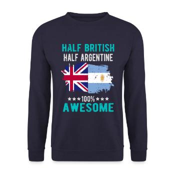 Halb Brite Halb Argentiner - Unisex Pullover - Navy - Vorne - Alina (178cm) & Michal (187cm)