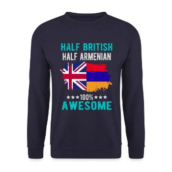 Halb Brite Halb Armenier - Unisex Pullover - Navy - Vorne - Alina (178cm) & Michal (187cm)