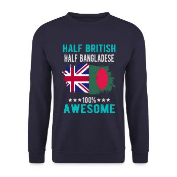 Half British Half Bangladeshi - Unisex Sweatshirt - navy - Front - Alina (178cm) & Michal (187cm)