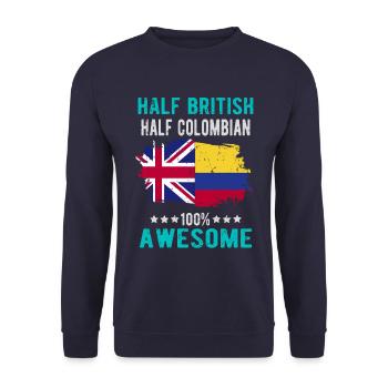 Moitié britannique moitié colombien - Sweat-shirt Unisexe - marine - Devant - Alina (178cm) & Michal (187cm)