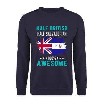 Moitié britannique moitié salvadorien - Sweat-shirt Unisexe - marine - Devant - Alina (178cm) & Michal (187cm)